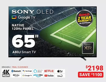 Visions Electronics Sony 65" smart tv offer