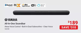 Visions Electronics Yamaha all-in-one soundbar offer