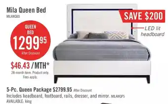The Brick Mila queen platform bed | mila 5-piece queen bedroom package offer