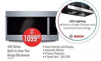 The Brick Bosch 500 series over-the-range microwave – hmv5053c offer