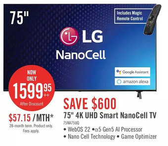 The Brick Lg 75" 4k uhd smart nanocell tv offer