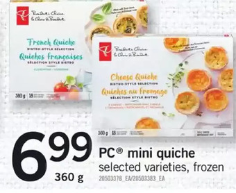 Fortinos Pc mini quiche offer
