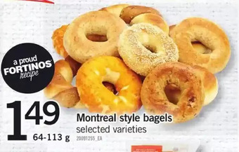 Fortinos Montreal style bagels offer