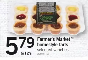Fortinos Farmer's market homestyle tarts offer