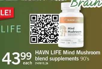 Fortinos Havn life mind mushroom blend supplements offer