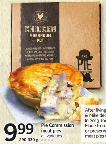 Fortinos Pie commission meat pies offer