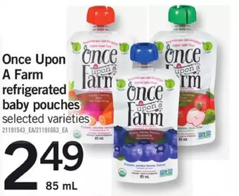 Fortinos Once upon a farm refrigerated baby pouches offer