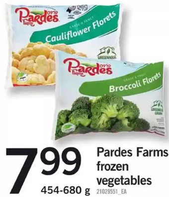 Fortinos Pardes farms frozen vegetables offer