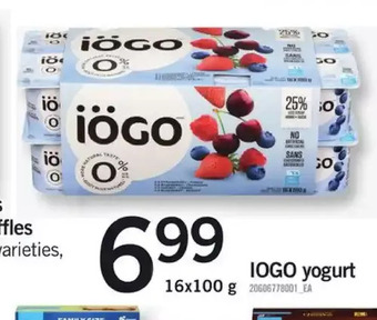 Fortinos Iogo yogurt offer