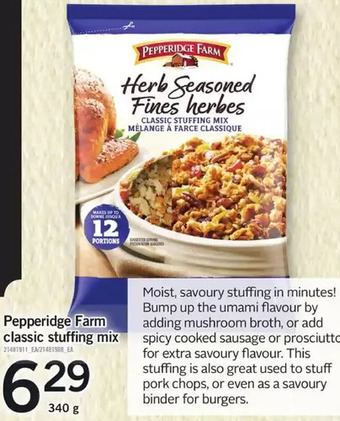 Fortinos Pepperidge farm classic stuffing mix offer