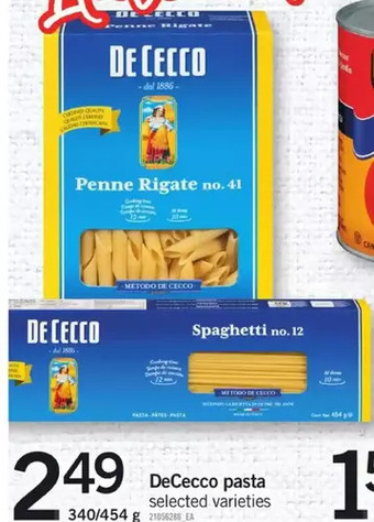 Fortinos Dececco pasta offer