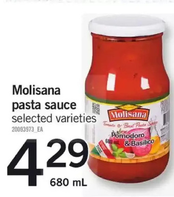 Fortinos Molisana pasta sauce offer