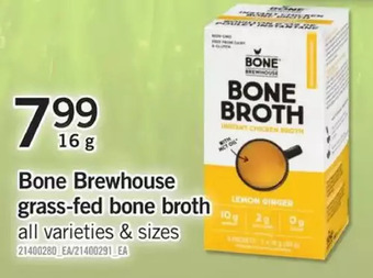 Fortinos Bone brewhouse grass-fed bone broth offer