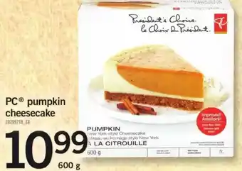 Fortinos Pc pumpkin cheesecake offer
