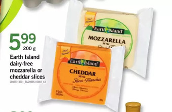 Fortinos Earth island dairy-free mozzarella or cheddar slices offer