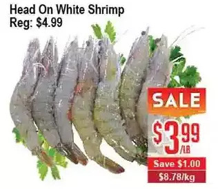 Skyland Foodmart Head on white shrimp offer
