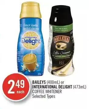 Shoppers Drug Mart Baileys or international delight coffee whitener offer