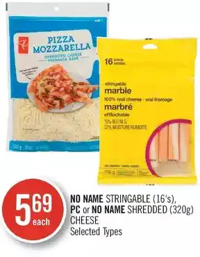 Shoppers Drug Mart No name stringable, pc or no name shredded cheese offer
