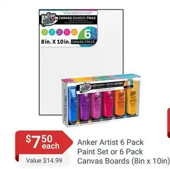 Anker artist 6 pack paint set or 6 pack canvas boards