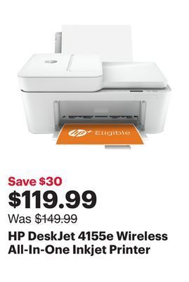 Best Buy Hp deskjet 4155e wireless all-in-one inkjet printer offer
