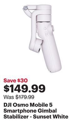 Best Buy Dji osmo mobile 5 smartphone gimbal stabilizer - sunset white offer