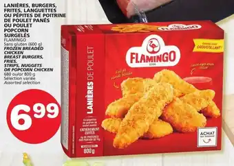 IGA Flamingo Frozen Breaded Chicken Breast Burgers, Fries, Strips, Nuggets or Popcorn Chicken offer