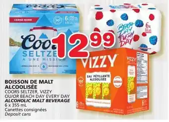 IGA Coors Seltzer, Vizzy Ou/Or Beach Day Everyday Alcoholic Malt Beverage 355ml offer
