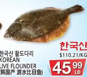 H-Mart Korean live flounder offer