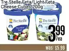 Nations Fresh Foods Tre stelle feta/light feta cheese cubes offer
