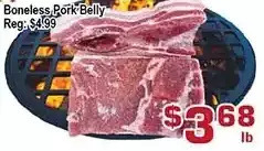 Top Food Supermarket Boneless pork belly offer