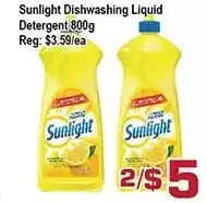 Top Food Supermarket Sunlight dishwashing liquid detergent offer