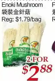 Tone Tai Supermarket Enoki mushroom offer
