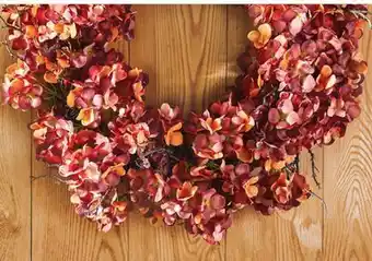 Bed Bath & Beyond Bee & willow™ 20-inch hydrangea wreath in burgundy offer