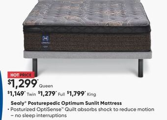 Sleep Country Sealy® posturepedic optimum sunlit mattress offer