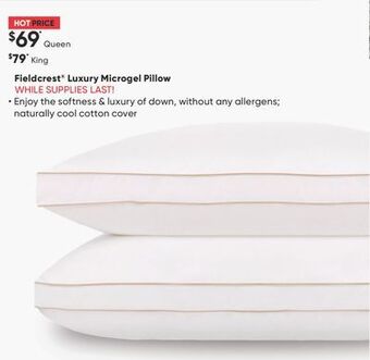 Sleep Country Fieldcrest® luxury microgel pillow offer