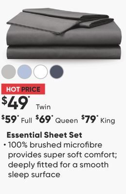 Sleep Country Essential sheet set offer