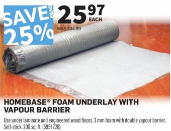 Co-op Homebase Foam Underlay with Vapour Barrier offer