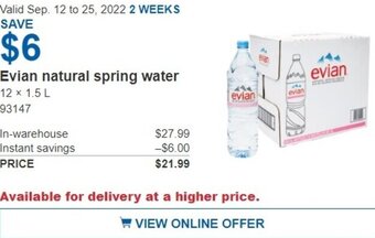 Evian Natural Spring Water