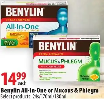 London Drugs Benylin All-in-One or Mucous & Phlegm offer