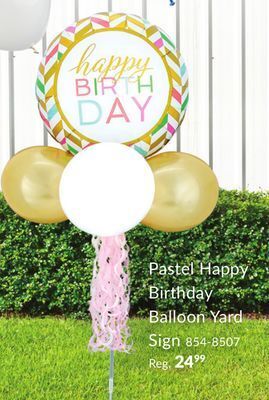 Party City Happy birthday pastel balloon yard sign offer