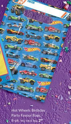 Party City Hot wheels birthday party favour bags, blue, 8-pk offer