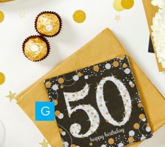 Party City Sparkling celebration 50th birthday beverage napkins, 16-pk offer