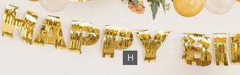 Party City Milestone 40th birthday letter banner party decoration, gold offer