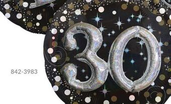 Party City 3d sparkling celebration 30th birthday balloon, 32-in offer