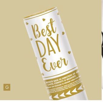 Party City Wedding party poppers, white/gold offer