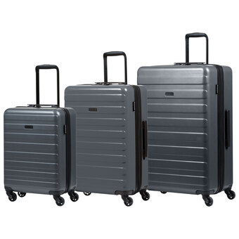 Best Buy Champs fire 3-piece hard side expandable luggage set - grey offer