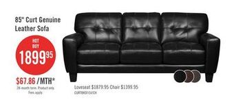 The Brick Curt genuine leather sofa - black offer