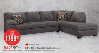 The Brick Morty 2-piece chenille right-facing sectional - grey offer
