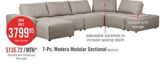 The Brick Modera 7-piece linen-look fabric modular sectional with 1 console - grey offer