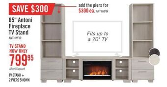 The Brick Antoni 62" tv stand with crystal ember firebox - white offer